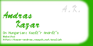 andras kazar business card